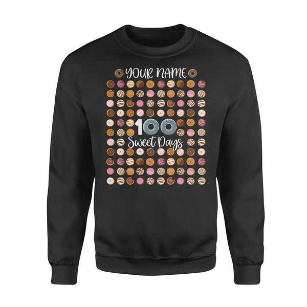 Custom shirt 100th day of school shirt, Happy 100th Day, 100 sweet days D02 NQS1266 - Standard Crew Neck Sweatshirt