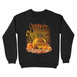 Happy halloween custom dog face's photo - Standard Crew Neck Sweatshirt