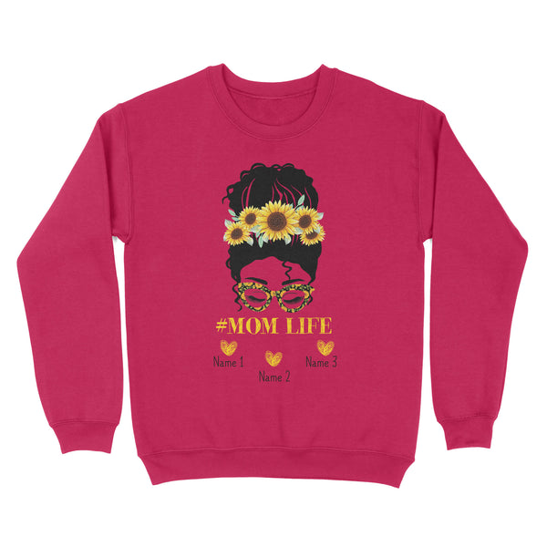 Beautiful mom life shirt sunflower customize name kids, mother's day shirt ideas D06 NQS1540 - Standard Crew Neck Sweatshirt