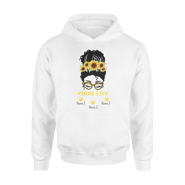 Beautiful mom life shirt sunflower customize name kids, mother's day shirt ideas D06 NQS1540 - Standard Hoodie