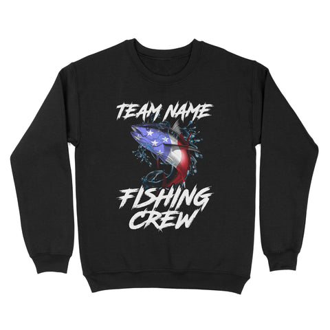 Tuna Fishing American Flag Custom Fishing Sweatshirt for Fishing team, Personalized Patriotic Fishing gifts FFS - IPHW2290