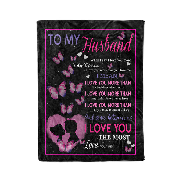 To my husband fleece blanket meaningful gifts for husband on Anniversary, Valentine's day, Christmas - FSD1381D08