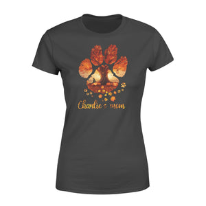 Custom dog's name dog paws mom autum halloween personalized gift - Standard Women's T-shirt