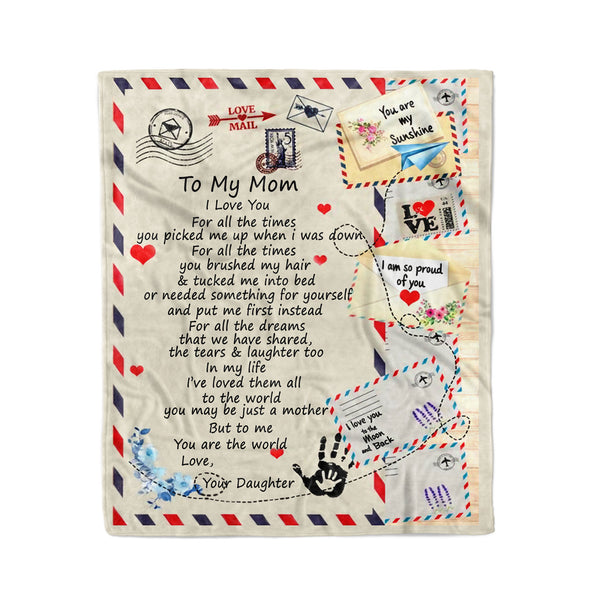 Letter to Mom blanket meaningful word from daughter Gift ideas for mom on mother's day, birthday - FSD1319D05