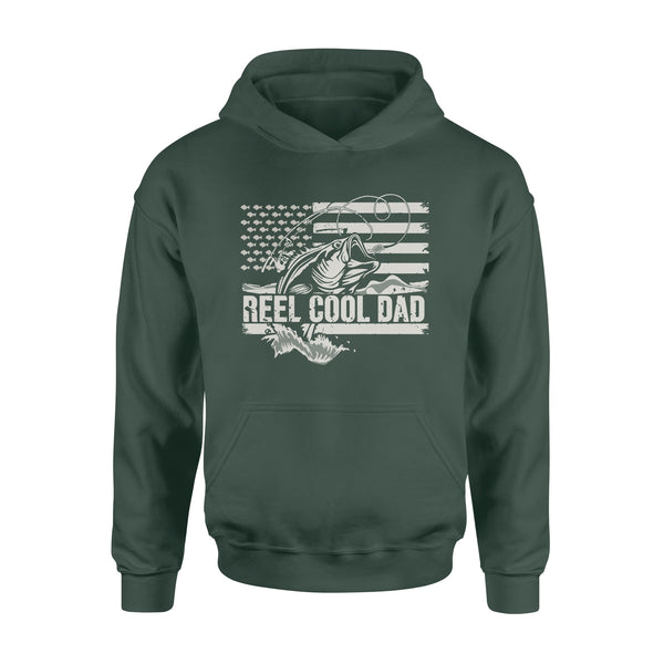 Reel Cool Dad American flag 4th July shirt, Perfect Father's Day Gifts for Fisherman D01 NQS1213  - Standard Hoodie