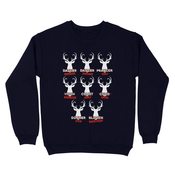 Funny Christmas Reindeer Hunter Shirt, Deer Hunter Gift D02 NQS2460 Standard Crew Neck Sweatshirt