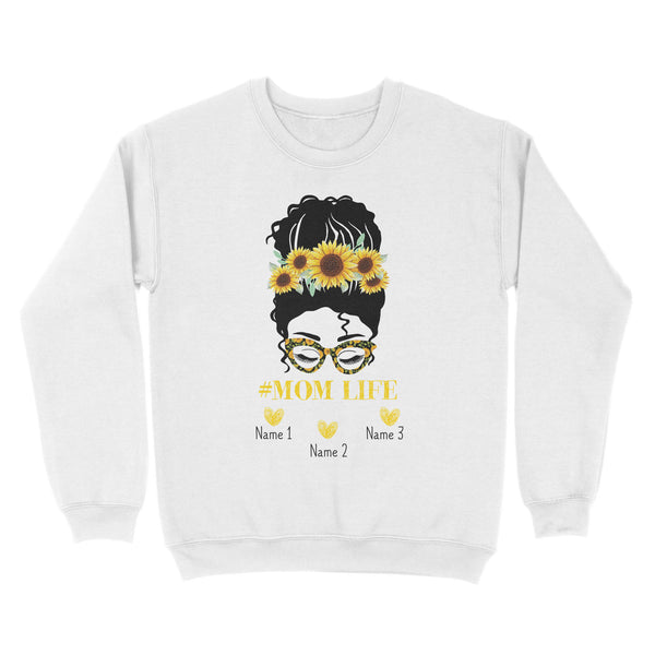 Beautiful mom life shirt sunflower customize name kids, mother's day shirt ideas D06 NQS1540 - Standard Crew Neck Sweatshirt