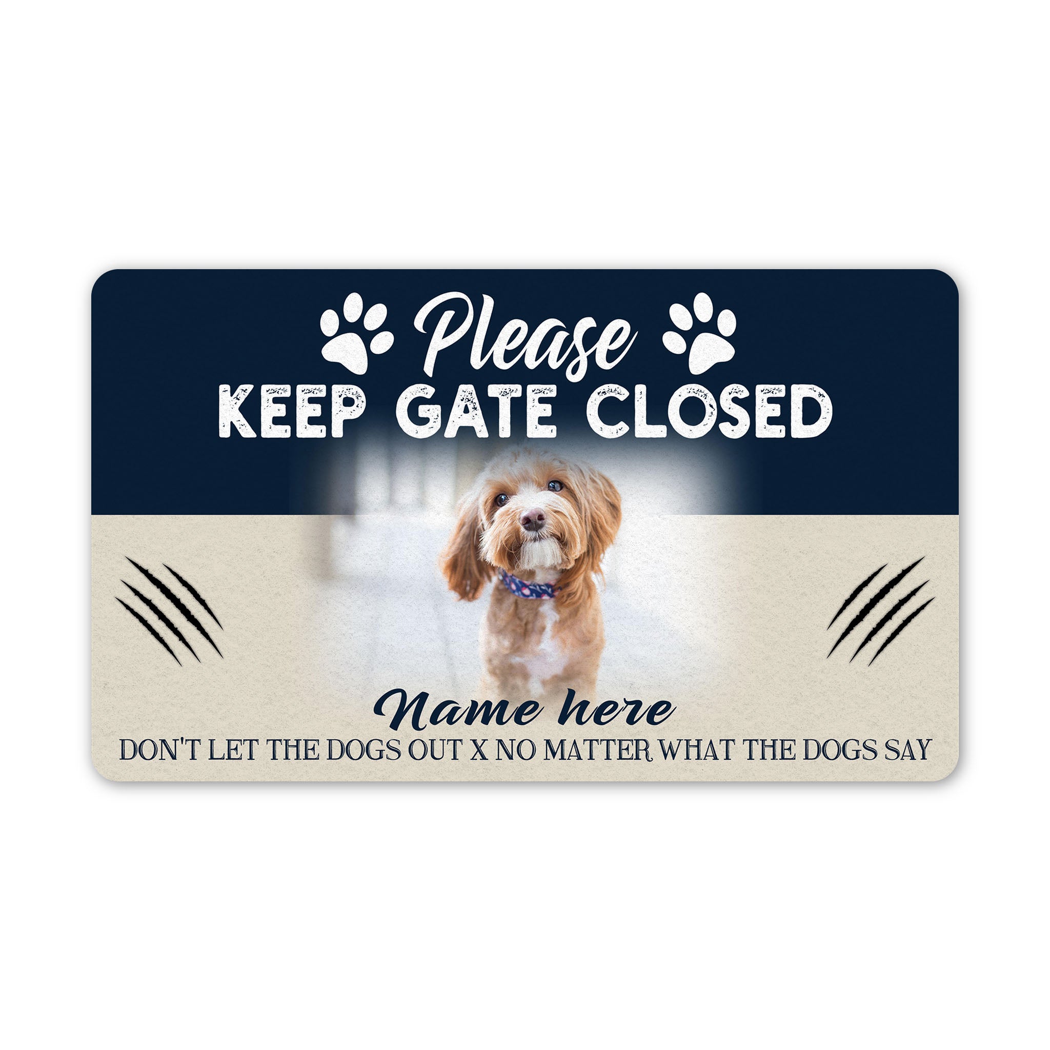 Personalized Dog Doormat| Please Keep Gate Closed Doormat Gift for Dog Lovers, Dog Owners| JDM72