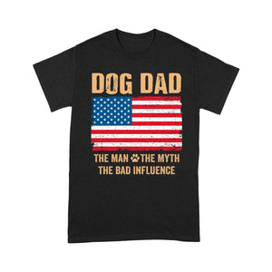 Dog Dad T-shirt for Men - Cool American Flag Printed Shirt, Dog Lover Tee, Dog Dad Shirt| JTSD156 A02M05