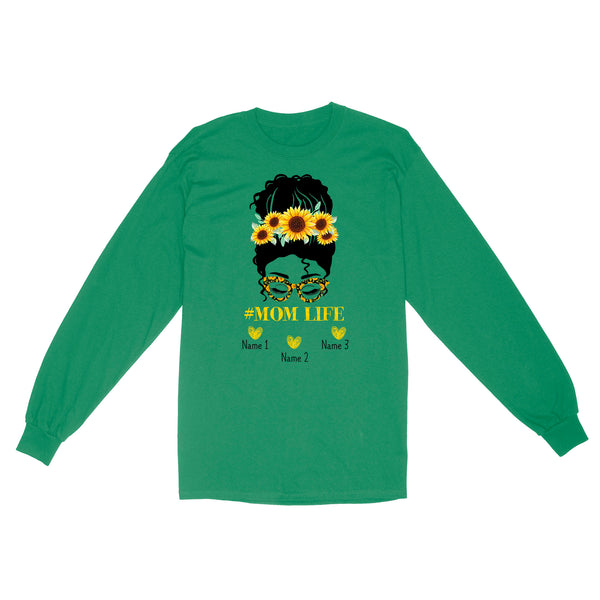 Beautiful mom life shirt sunflower customize name kids, mother's day shirt ideas D06 NQS1540 - Standard Long Sleeve