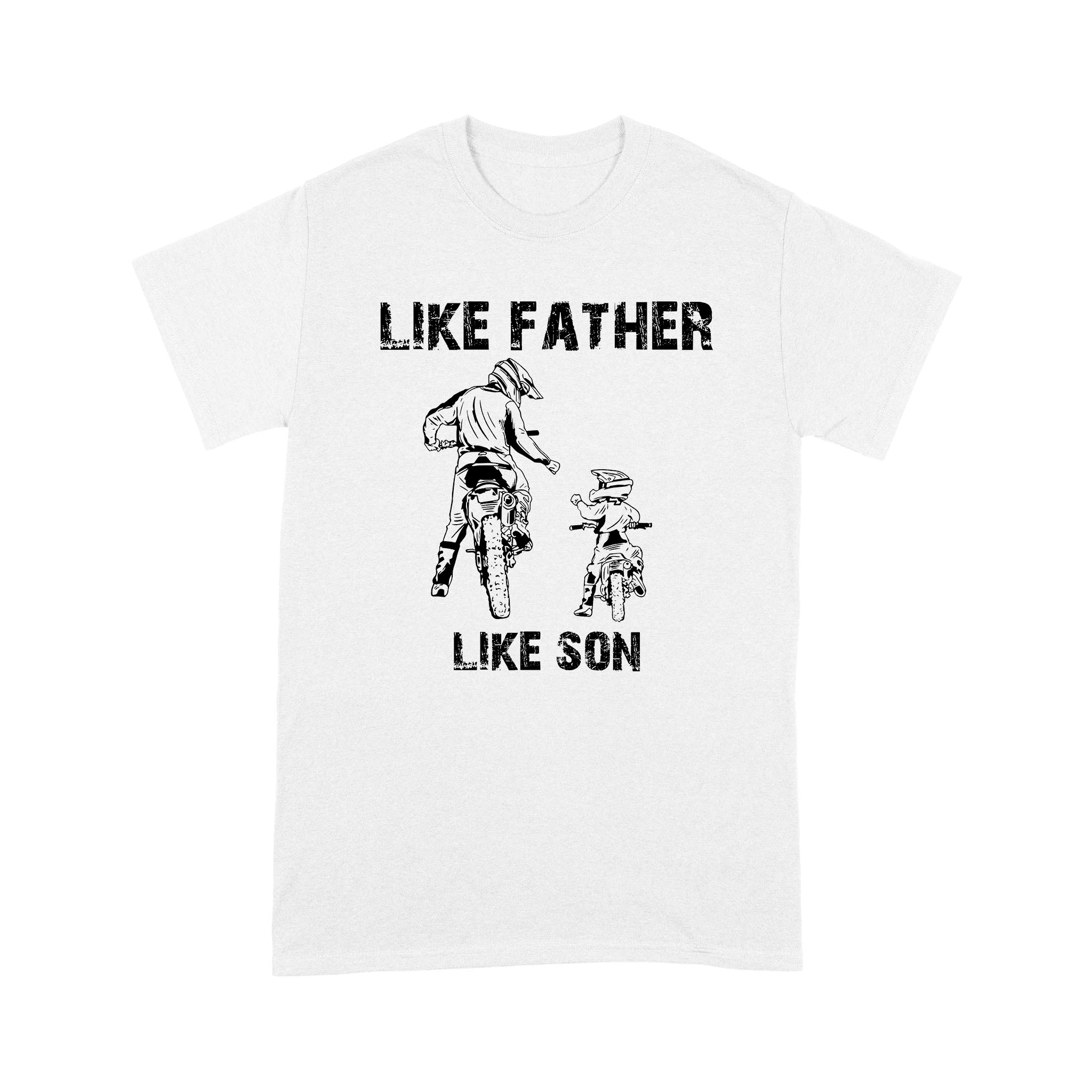 Father And Son Dirt Bike Racer Dirt Road Racing Motorbike T-Shirt | Like Father Like Son Matching T-Shirt | NS94 Myfihu