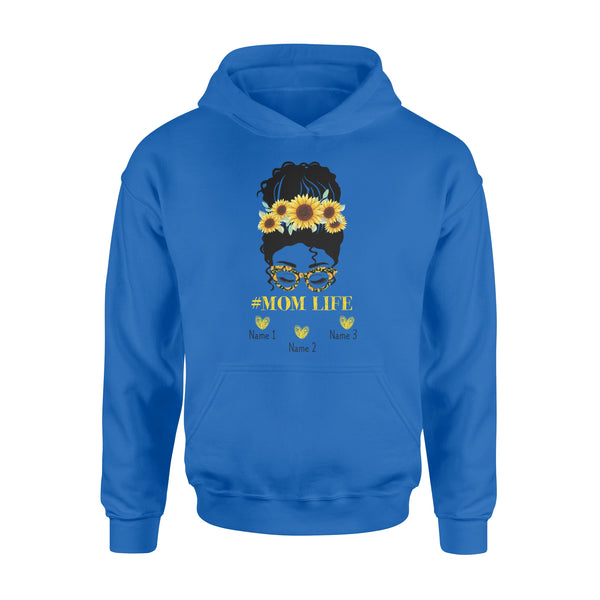 Beautiful mom life shirt sunflower customize name kids, mother's day shirt ideas D06 NQS1540 - Standard Hoodie