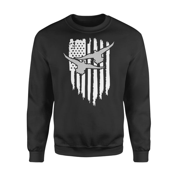 Duck Hunting American Flag Clothes, Shirt for Hunting - Standard Crew Neck Sweatshirt