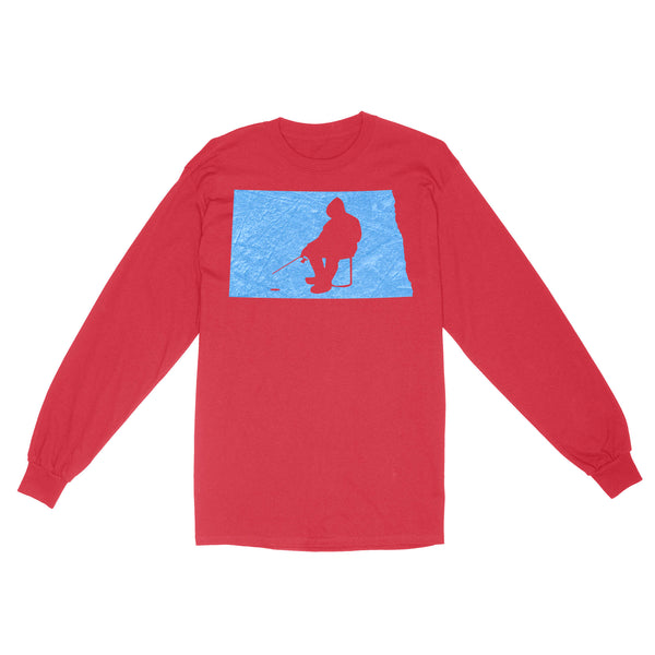 North Dakota Ice Fishing Shirts, Winter Fishing North Dakota State Love Fishing Long Sleeve - FSD2926 D06