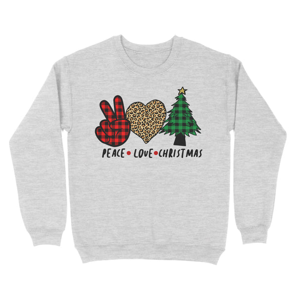 Peace Love Christmas Sweatshirt, buffalo Plaid xmas gifts FFS - IPHW1920