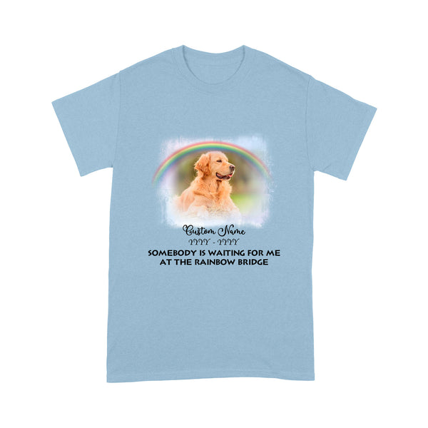 Custom Dog Memorial Gift| Rainbow Dog Memory T-shirt| Dog Remembrance, Dog Sympathy Gift| JTSD185 A02M01