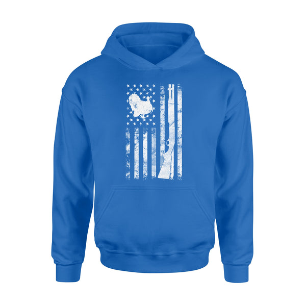 Hunting Shirt with American Flag 4th July, Turkey Hunting Shirt, Gifts for Hunters D05 NQS1338 Hoodie