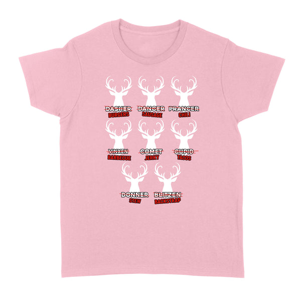 Funny Christmas Reindeer Hunter Shirt, Deer Hunter Gift D02 NQS2460 Standard Women's T-shirt