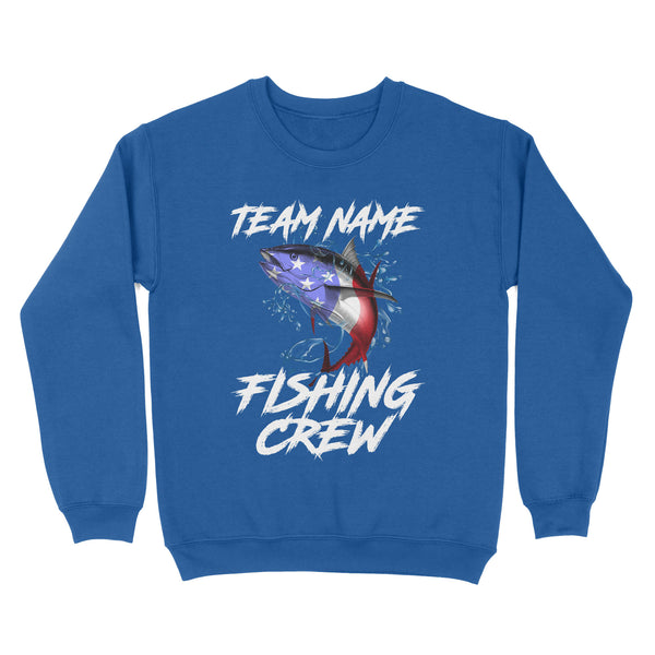 Tuna Fishing American Flag Custom Fishing Sweatshirt for Fishing team, Personalized Patriotic Fishing gifts FFS - IPHW2290