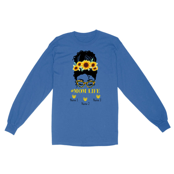 Beautiful mom life shirt sunflower customize name kids, mother's day shirt ideas D06 NQS1540 - Standard Long Sleeve