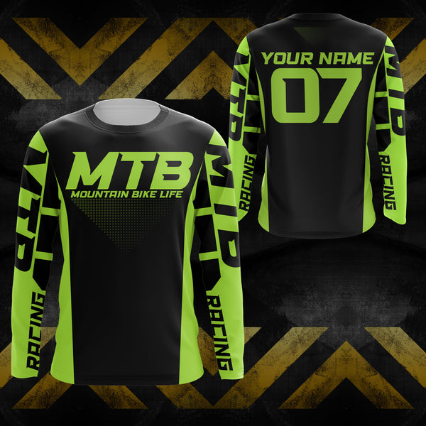 Mountain Bike Long Sleeve Jersey, Custom MTB Racing Shirt for Bike Rider, Cycling UV Protection UPF 30+ JTS493