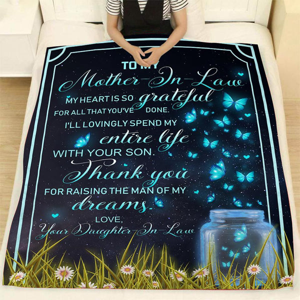 Beautiful Mother-in-law Blanket| Meaningful Mother's Day Gift for Mom-in-law, Mother of Husband Birthday Christmas Gift| N1032