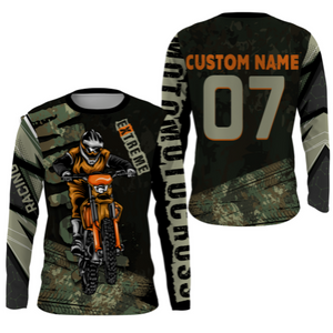 Personalized Motocross Jersey UPF 30+, Extreme Motocross Racing Shirt, Off-Road Long Sleeves| NMS270