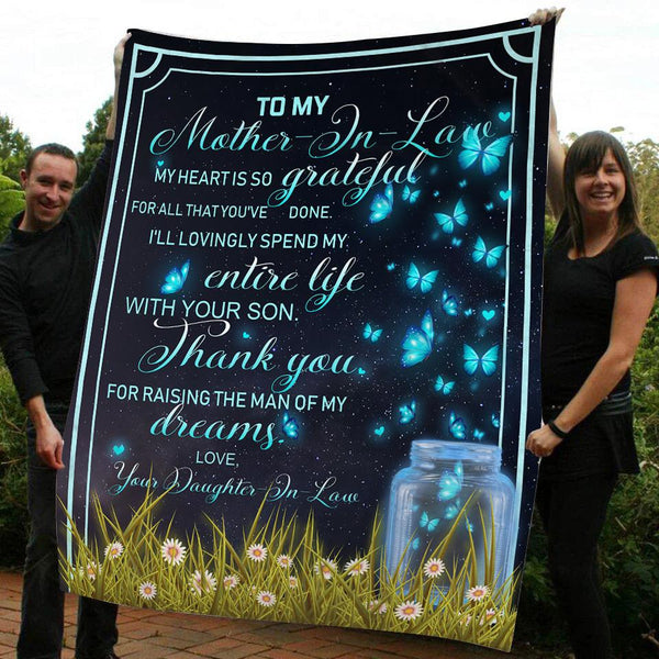 Beautiful Mother-in-law Blanket| Meaningful Mother's Day Gift for Mom-in-law, Mother of Husband Birthday Christmas Gift| N1032