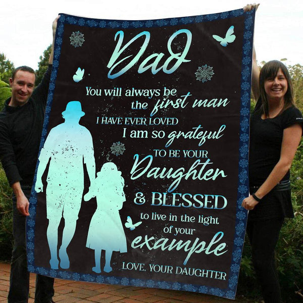 Thoughtful Daughter to Dad Blanket Special Fleece Throw for Dad, Meaningful Father's Day Gift, Birthday, Christmas Gift| N1035