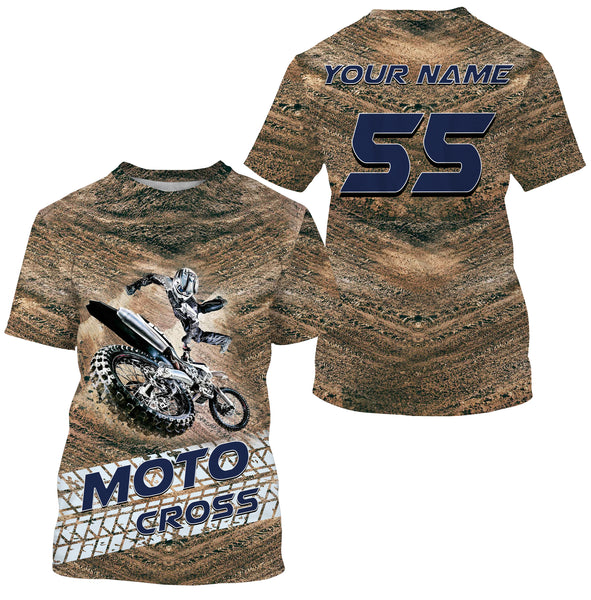 Motocross Rider Personalized Long Sleeves Hoodie T-shirt, All Over Printed Motorcycle Dirt Racing| NMS300